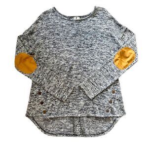 CATO Gray Heathered Knit Long Sleeve Top MEDIUM